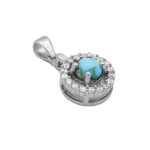 گردنبند فیروزه نیشابوری نقره زنانه طرح سنا