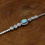 دستبند فیروزه نیشابوری نقره زنانه طرح زرافشان - Image 2