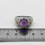 انگشتر آمیتیست نقره مردانه طرح بهرام - Image 4