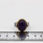 انگشتر آمیتیست نقره مردانه طرح دور طلایی یا علی یا زهرا - Image 4