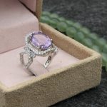 انگشتر آمیتیست الماس تراش نقره زنانه طرح بهرو - Image 3