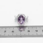 انگشتر آمیتیست الماس تراش نقره زنانه طرح بهرو - Image 4