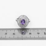 انگشتر آمیتیست الماس تراش نقره زنانه طرح بوستان - Image 4