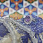 انگشتر آمیتیست الماس تراش نقره زنانه طرح بیدار - Image 2