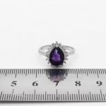 انگشتر آمیتیست الماس تراش نقره زنانه طرح بینا - Image 4