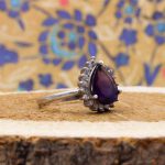 انگشتر آمیتیست الماس تراش نقره زنانه طرح بینا - Image 2