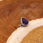 انگشتر آمیتیست الماس تراش نقره زنانه طرح بینا - Image 3