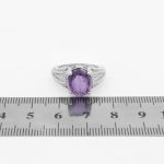 انگشتر آمیتیست الماس تراش نقره زنانه طرح پرتو - Image 4