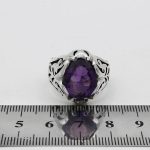 انگشتر آمیتیست نقره الماس تراش مردانه دست ساز طرح بوژان - Image 4