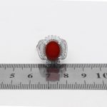 انگشتر عقیق سرخ نقره زنانه طرح ناژو - Image 2
