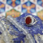 انگشتر عقیق سرخ نقره زنانه طرح ناژو - Image 3