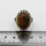 انگشتر عقیق سلیمانی نقره مردانه طرح آذرخش - Image 3