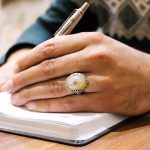 انگشتر عقیق باباقوری نقره مردانه طرح همت - Image 3