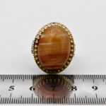 انگشتر عقیق سلیمانی نقره مردانه طرح دور طلایی معلی - Image 4