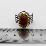 انگشتر عقیق سلیمانی نقره مردانه طرح دور طلایی حسین بی علی - Image 3