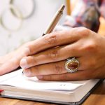 انگشتر عقیق سلیمانی نقره مردانه طرح دور طلایی حسین بی علی - Image 2