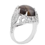 انگشتر عقیق سلیمانی نقره زنانه طرح صفیه