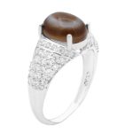 انگشتر عقیق سلیمانی نقره زنانه طرح جاودانه