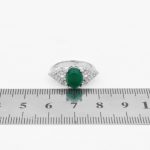 انگشتر عقیق سبز نقره زنانه طرح گلپری - Image 4