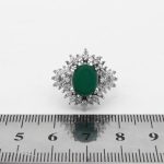 انگشتر عقیق سبز نقره زنانه طرح افشانه - Image 4