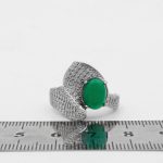 انگشتر عقیق سبز نقره زنانه طرح سیمین - Image 3