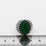 انگشتر عقیق سبز نقره مردانه طرح حکمت - Image 4