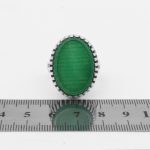 انگشتر عقیق سبز نقره مردانه طرح ایزدیار + حکاکی "حرز امام رضا (ع)" - Image 5