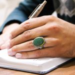 انگشتر عقیق سبز نقره مردانه طرح "یا امام حسن مجتبی (ع)" - Image 3