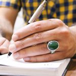 انگشتر عقیق سبز نقره مردانه طرح حیدر (ع) زهرا (س) - Image 3