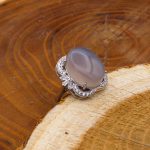 انگشتر عقیق کبود نقره زنانه طرح پریسان - Image 3