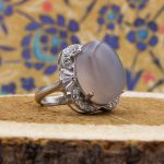 انگشتر عقیق کبود نقره زنانه طرح پریسان - Image 2