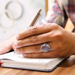 انگشتر عقیق کبود یمنی نقره مردانه طرح آریامنش - Image 2