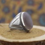 انگشتر عقیق کبود یمنی نقره مردانه طرح آزادمنش - Image 2