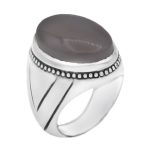 انگشتر عقیق کبود یمنی نقره مردانه طرح آزادمنش