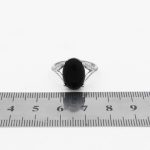 انگشتر عقیق مشکی نقره زنانه طرح ساحل - Image 4