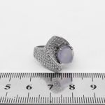 انگشتر عقیق کبود یمنی نقره زنانه طرح آناهید - Image 4