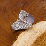 انگشتر عقیق کبود یمنی نقره زنانه طرح آناهید - Image 3