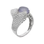 انگشتر عقیق کبود یمنی نقره زنانه طرح آناهید