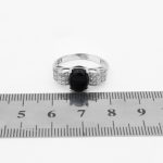 انگشتر عقیق مشکی نقره زنانه طرح بهرخ - Image 4