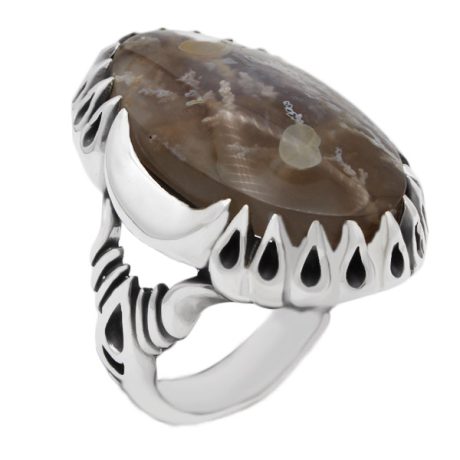 انگشتر عقیق شجر نقره مردانه طرح آدین