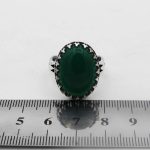 انگشتر عقیق سبز نقره مردانه طرح تمیم - Image 3