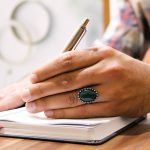 انگشتر عقیق سبز نقره مردانه طرح تمیم - Image 2