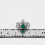 انگشتر عقیق سبز نقره زنانه طرح رخشان - Image 3