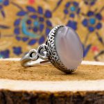 انگشتر عقیق کبود نقره مردانه و زنانه طرح جنید - Image 2