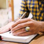 انگشتر عقیق باباقوری نقره مردانه طرح ربیع - Image 2