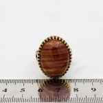 انگشتر عقیق سلیمانی نقره مردانه طرح دورطلایی امجد - Image 4