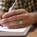 انگشتر عقیق کبود یمنی نقره مردانه طرح مستعان - Image 3