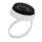 انگشتر عقیق مشکی نقره مردانه و زنانه طرح مشتاق