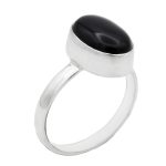 انگشتر عقیق مشکی نقره مردانه و زنانه طرح مشیر + حرز امام جواد (ع)