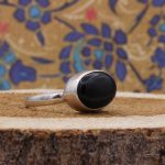 انگشتر عقیق مشکی نقره مردانه و زنانه طرح مظاهر + حرز امام جواد (ع) - Image 2